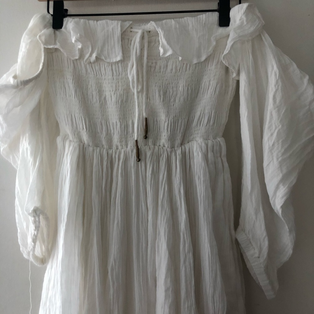 Off the shoulder/square mid length dress